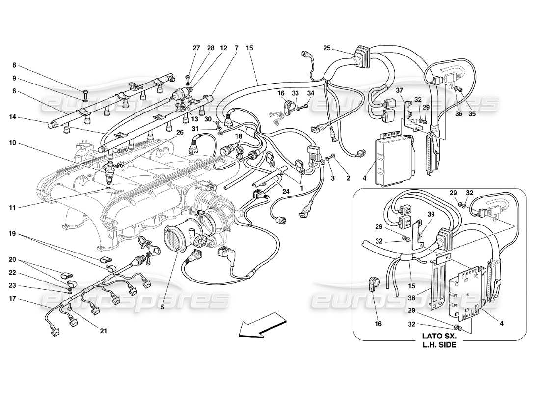 Ferrari 456 M GT/M GTA Injektionsgerät Teildiagramm