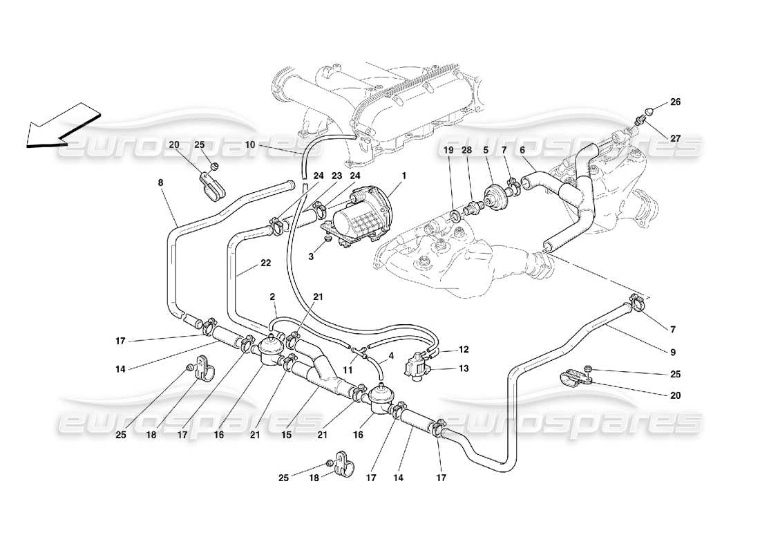 Ferrari 456 M GT/M GTA SEKUNDÄRLUFTPUMPE Teilediagramm