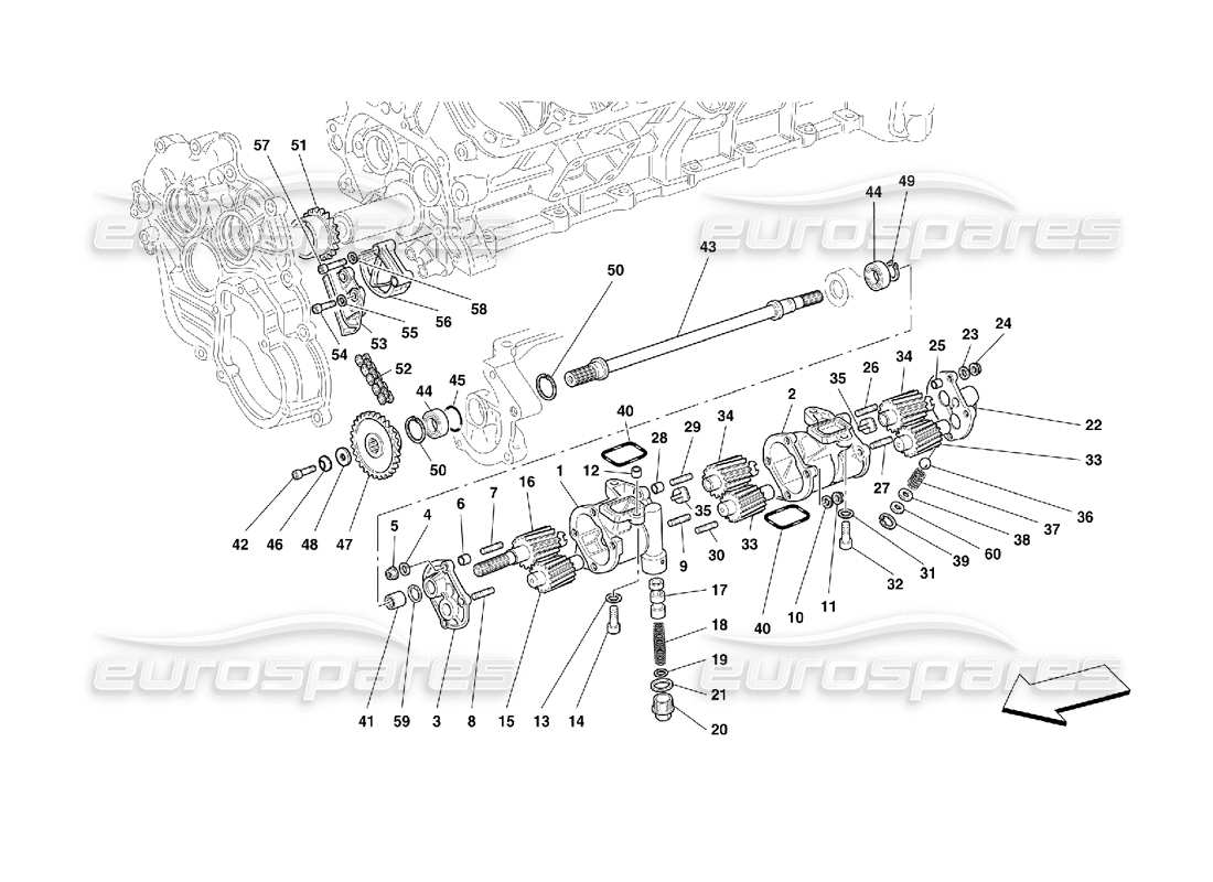 Ferrari 456 M GT/M GTA Schmierung – Ölpumpen Teildiagramm