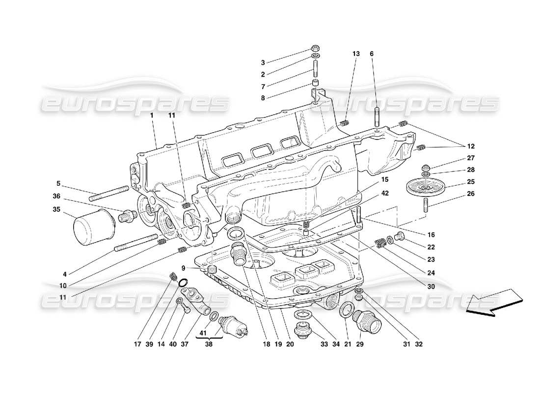 Ferrari 456 M GT/M GTA Schmierung – Ölwannen und Filter Teildiagramm