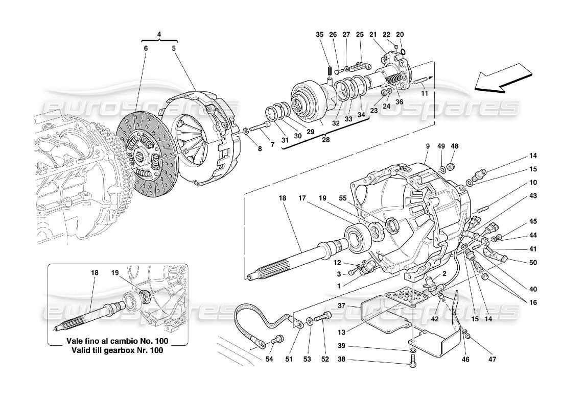 Ferrari 456 M GT/M GTA Kupplung – Bedienelemente – Nicht für 456M GTA Teildiagramm