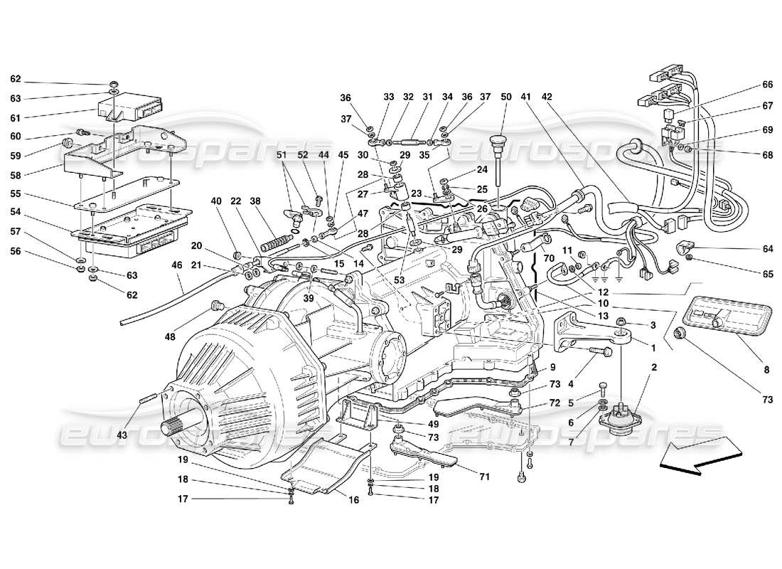 Ferrari 456 M GT/M GTA Komplettes Getriebe – Gültig für 456M GTA Teildiagramm