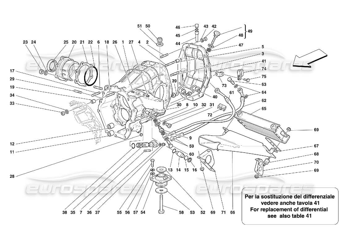 Ferrari 456 M GT/M GTA Differentialträger und Getriebekühler – nicht für 456M GTA Teildiagramm