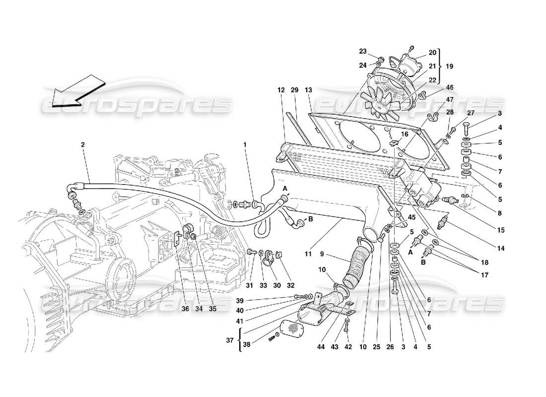 Ferrari 456 M GT/M GTA Getriebekühler – gültig für 456M GTA Teildiagramm