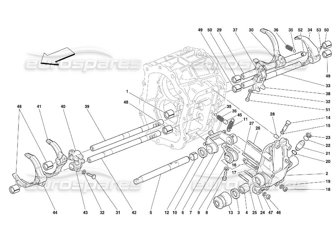 Ferrari 456 M GT/M GTA Innere Getriebesteuerung – Nicht für 456M GTA Teilediagramm