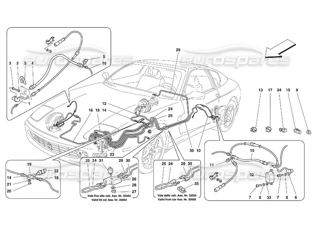 Ferrari 456 M GT/M GTA Bremssystem – Nicht für GD Teilediagramm