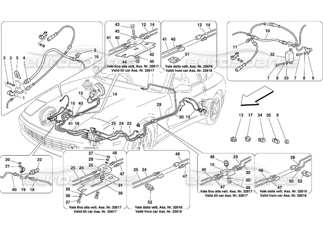 Ferrari 456 M GT/M GTA Bremssystem – Gültig für GD Teildiagramm