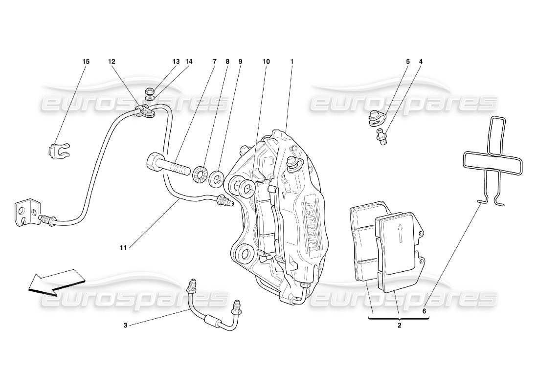 Ferrari 456 M GT/M GTA Bremssattel für Hinterradbremse Teilediagramm