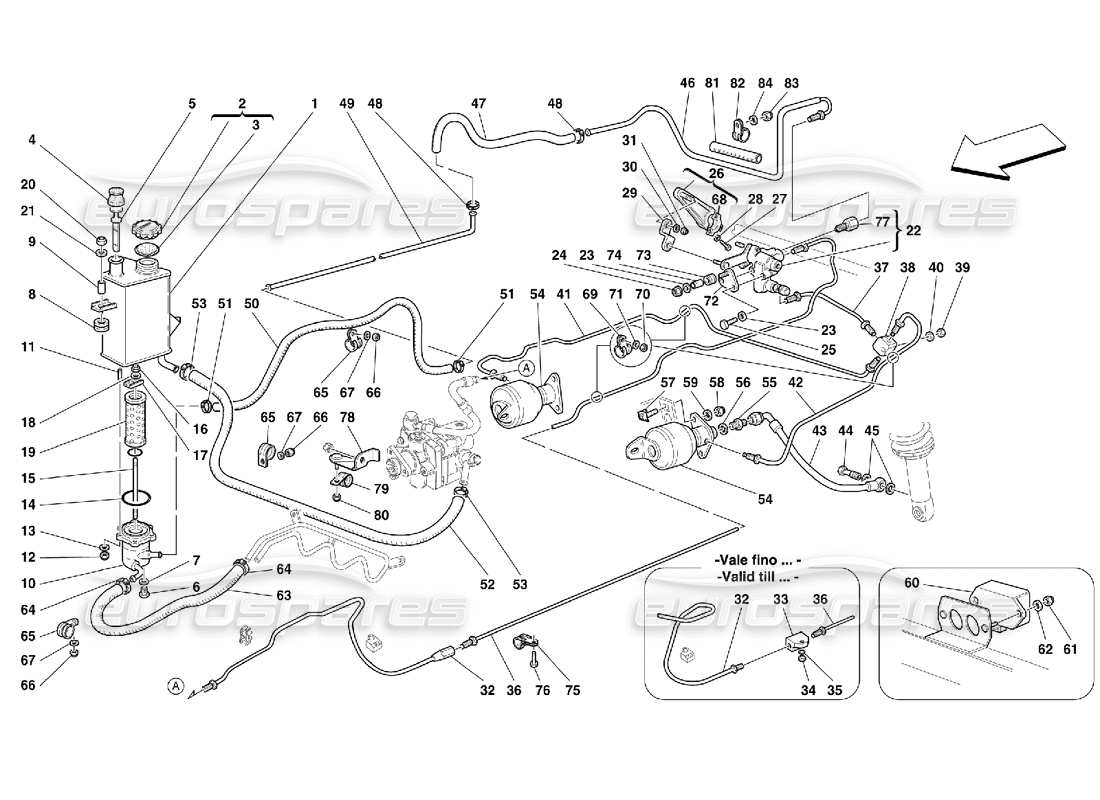 Ferrari 456 M GT/M GTA Selbstnivellierendes Federungssystem – nicht für 456M GTA Teilediagramm