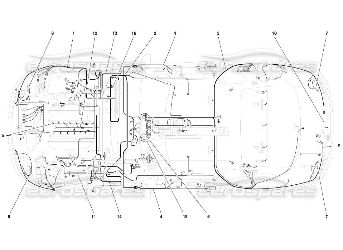 Ferrari 456 M GT/M GTA Elektrisches System Teilediagramm