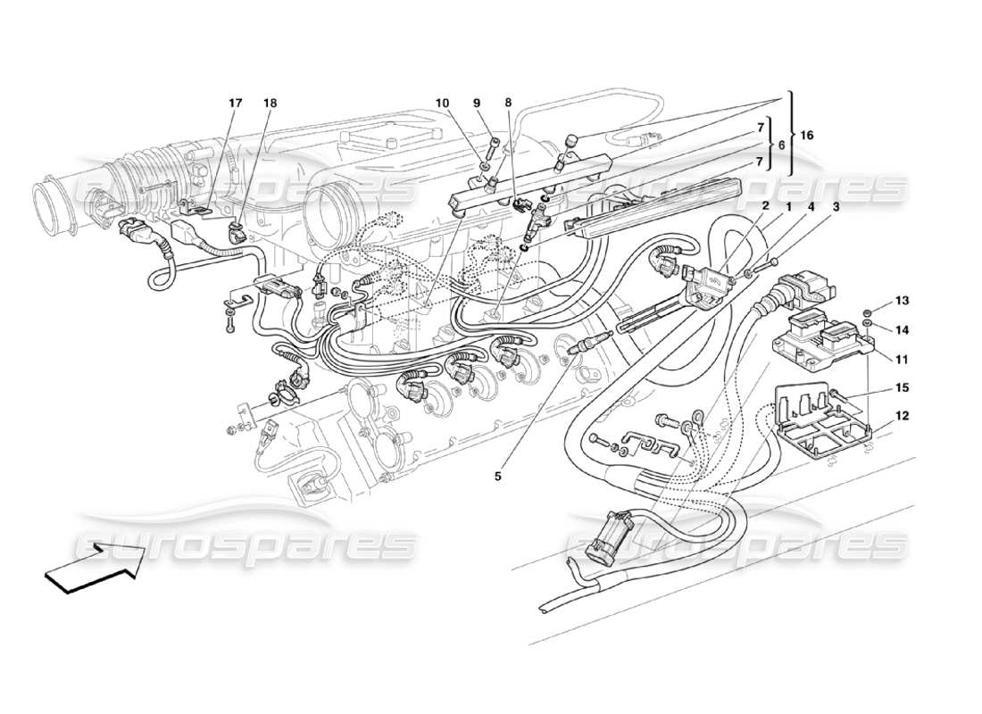 Ferrari 360 Challenge Stradale Einspritzgerät - Zündung Teildiagramm