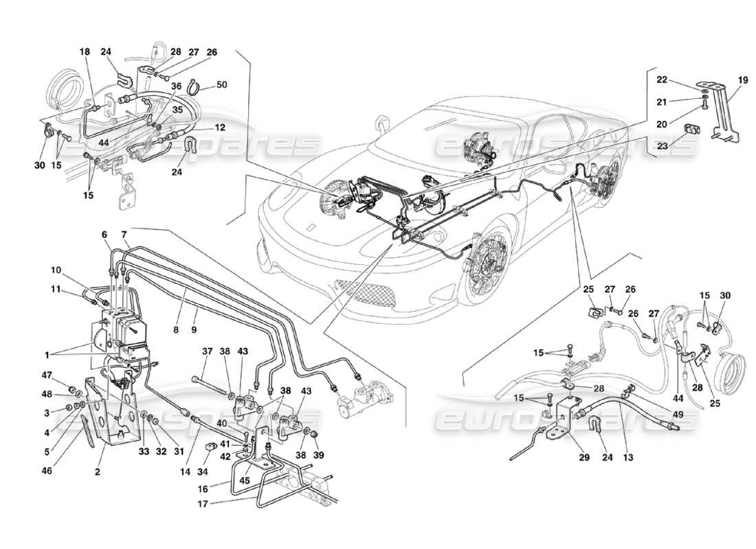 Ferrari 360 Challenge Stradale Bremssystem Teildiagramm