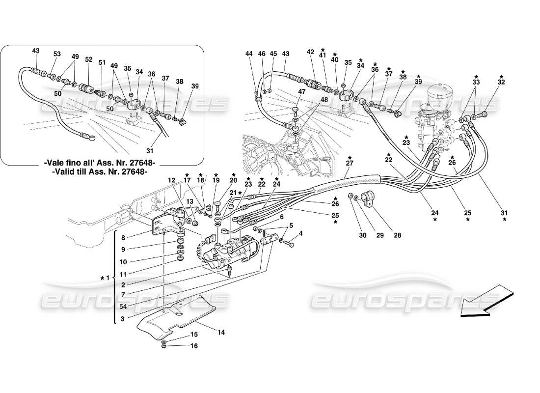 Ferrari 355 (5.2 Motronic) F1 Kupplungshydrauliksteuerung Teildiagramm