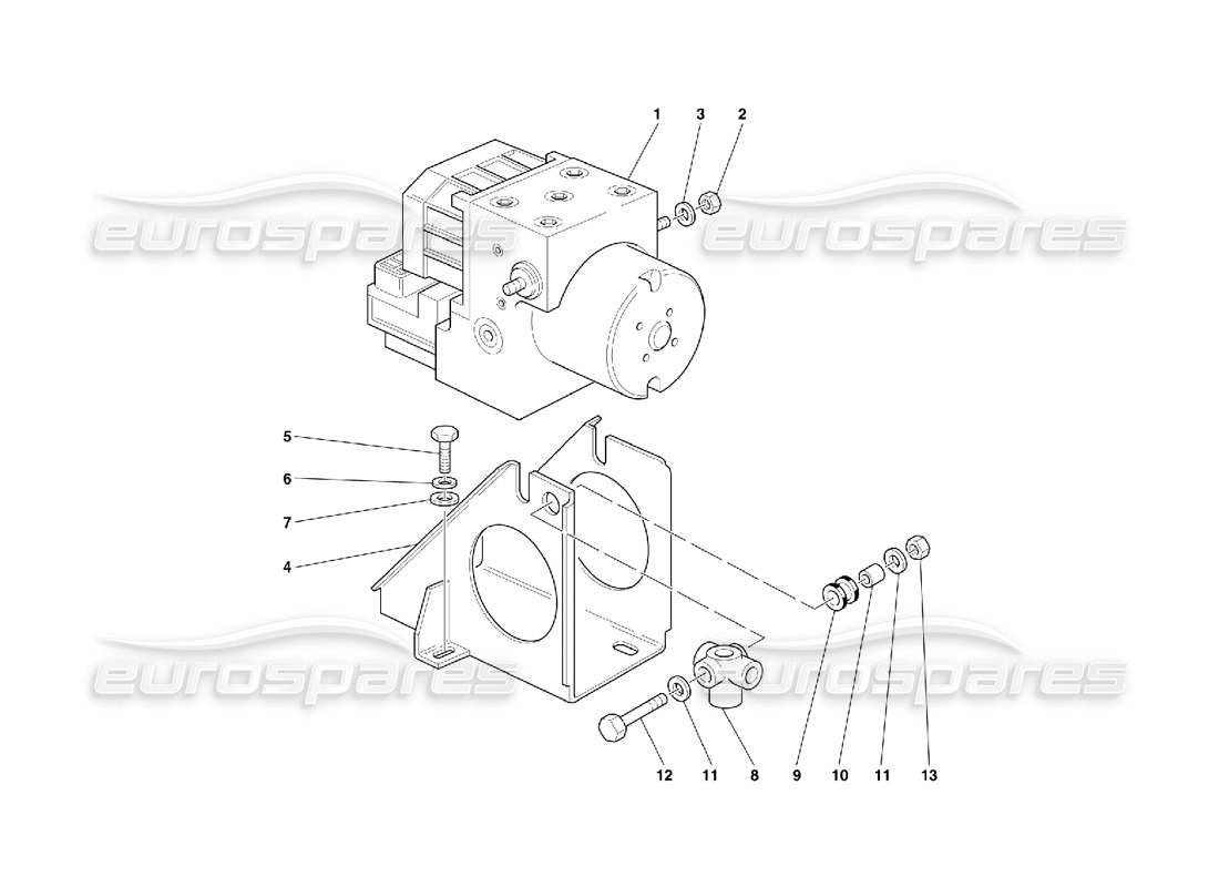 Ferrari 355 (5.2 Motronic) Hydrauliksystem für ABS Bosch Teildiagramm