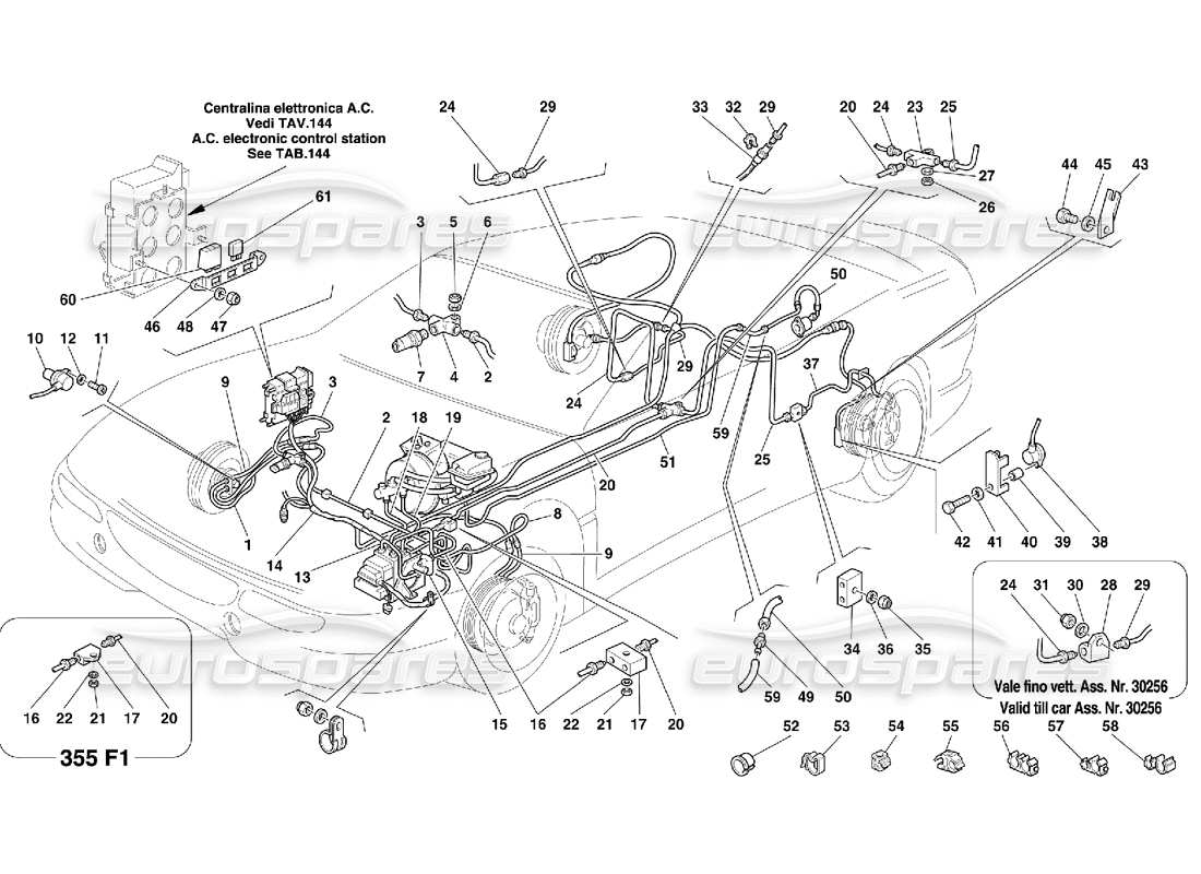 Ferrari 355 (5.2 Motronic) ABS-Bosch-Bremssystem Teilediagramm