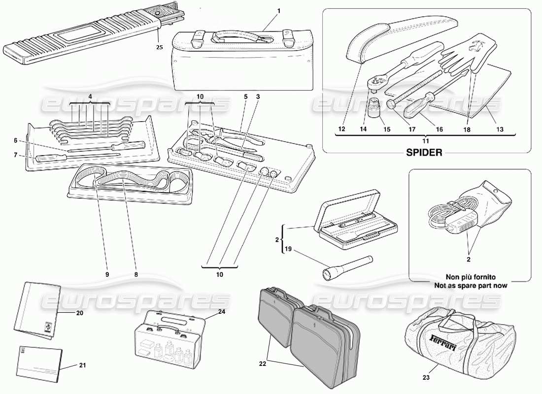 Ferrari 355 (5.2 Motronic) Tools Equipment - Documents & Accessories Teildiagramm