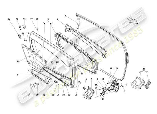 a part diagram from the Lamborghini Gallardo Coupe (2008) parts catalogue
