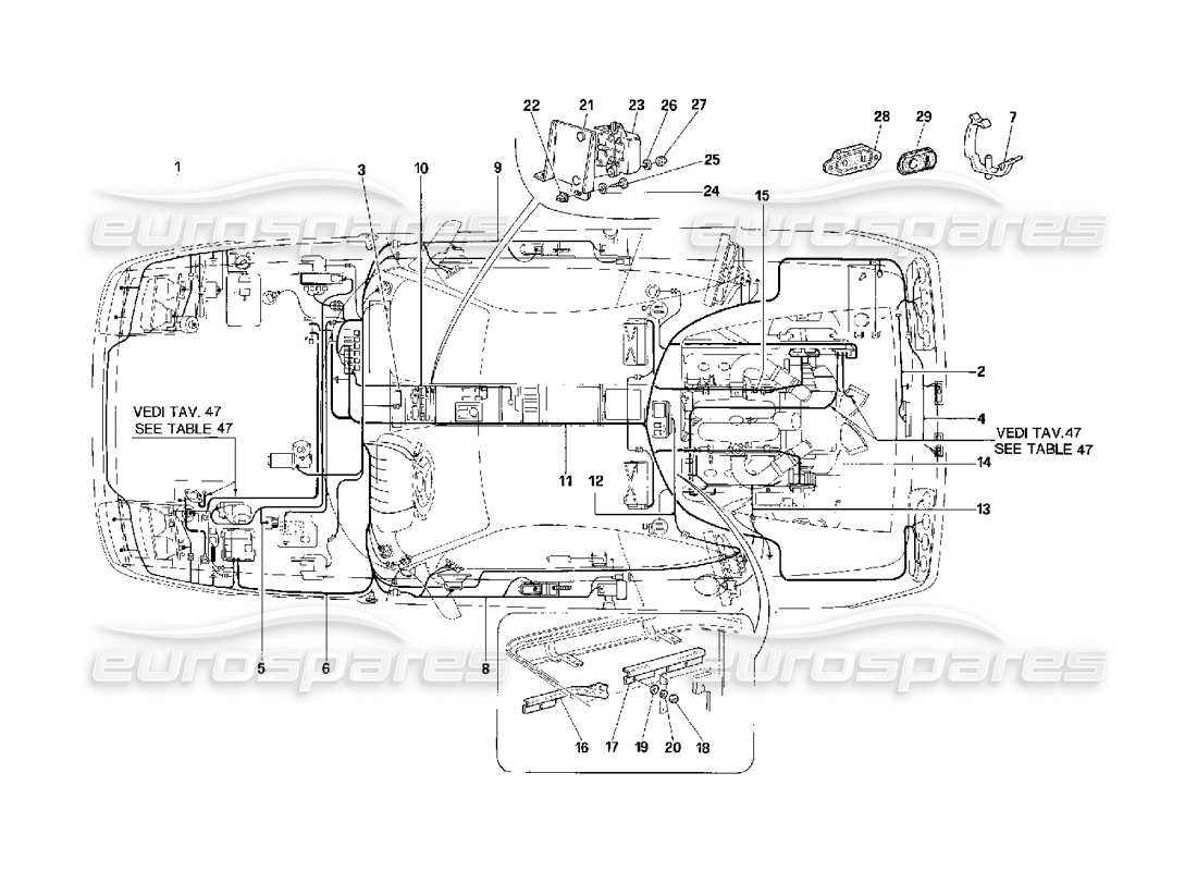 Ferrari 348 (2.7 Motronic) Elektrisches System Teilediagramm
