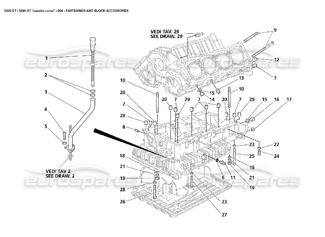 Maserati 3200 GT/GTA/Assetto Corsa Fastening & Block Acc Teildiagramm