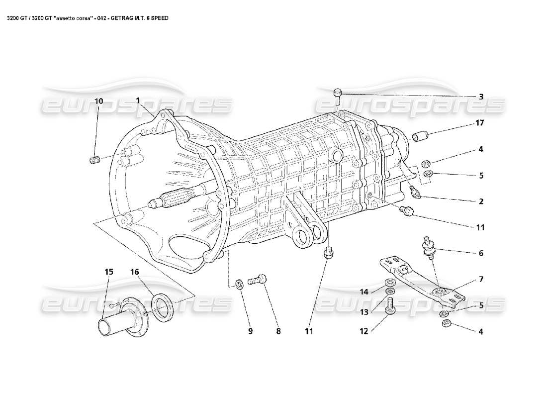 Maserati 3200 GT/GTA/Assetto Corsa Schaltgetriebe Teildiagramm