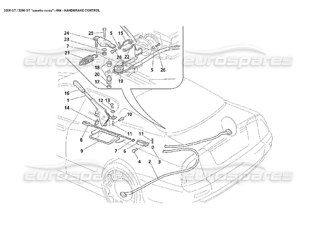 Maserati 3200 GT/GTA/Assetto Corsa Handbremssteuerung Teildiagramm