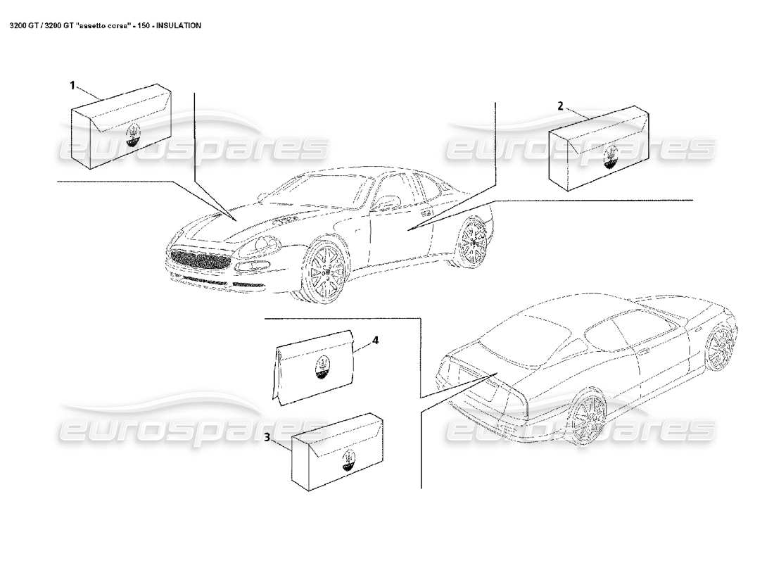 Maserati 3200 GT/GTA/Assetto Corsa Isolierung Teilediagramm