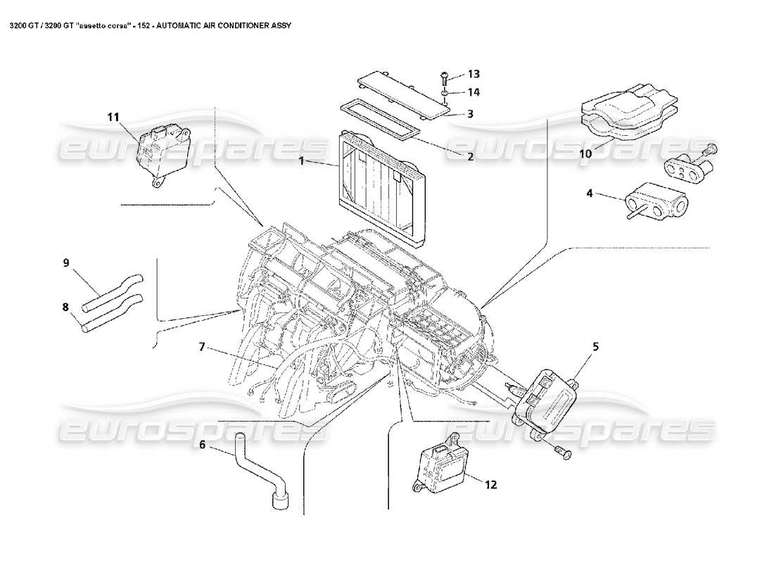 Maserati 3200 GT/GTA/Assetto Corsa Klimaanlagenbaugruppe: 1 Teilediagramm