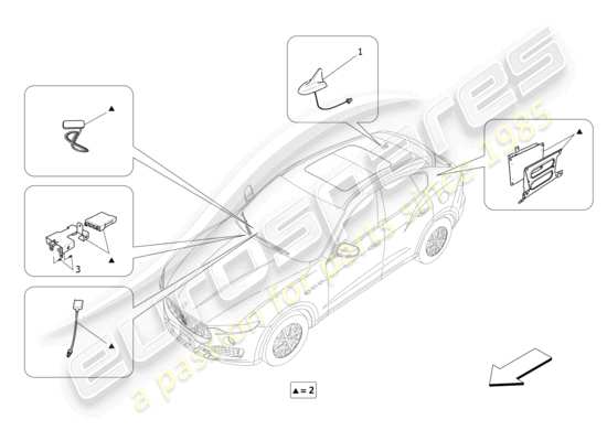 a part diagram from the Maserati Levante Tributo (2021) parts catalogue