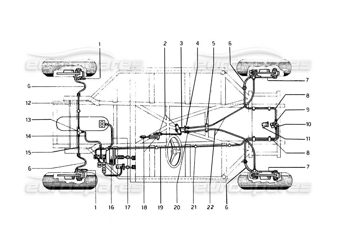 Ferrari 275 GTB/GTS 2 cam Bremssystem Teilediagramm