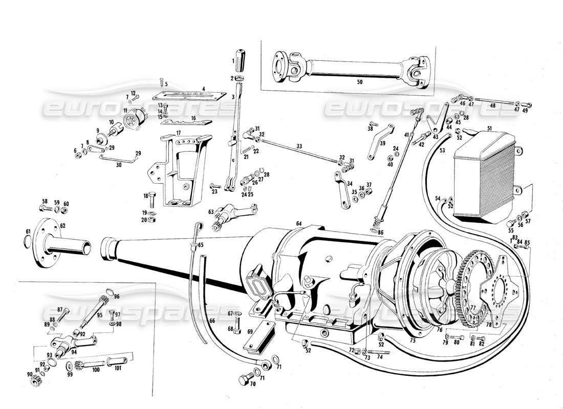 Maserati QTP.V8 4.7 (S1 & S2) 1967 Automatische Übertragung Teildiagramm