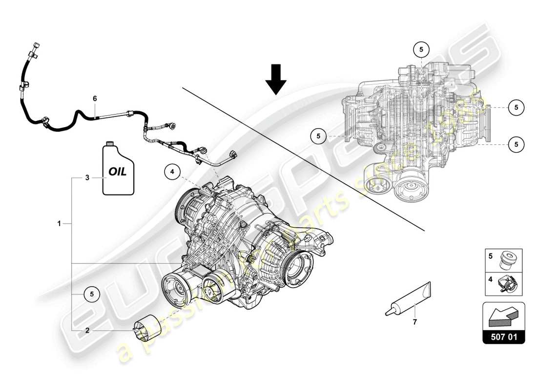 Lamborghini Urus (2020) DIFFERENZIAL HINTEN Teilediagramm