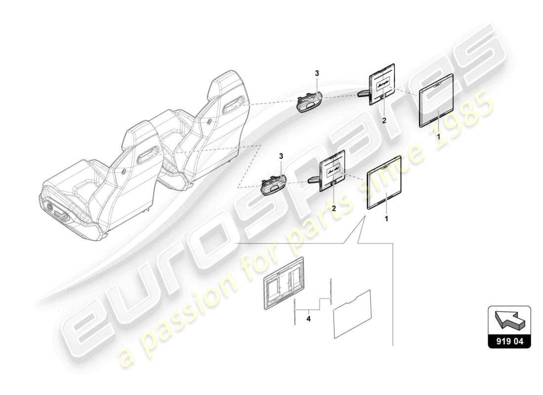 Lamborghini Urus (2020) ELEKTRISCHE TEILE FÜR INFOTAINMENT HINTEN Teilediagramm
