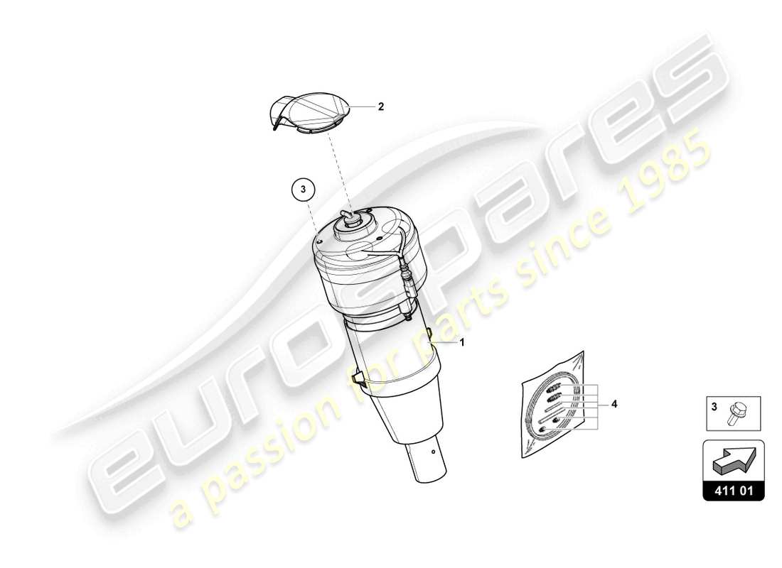 Lamborghini Urus (2021) GASSTRÜTTE Teildiagramm