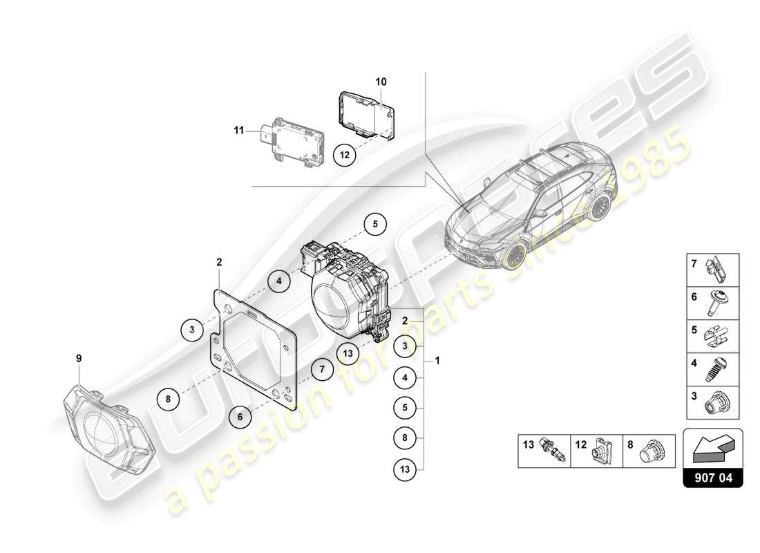 Lamborghini Urus (2021) RADAR-SENSOR Teildiagramm