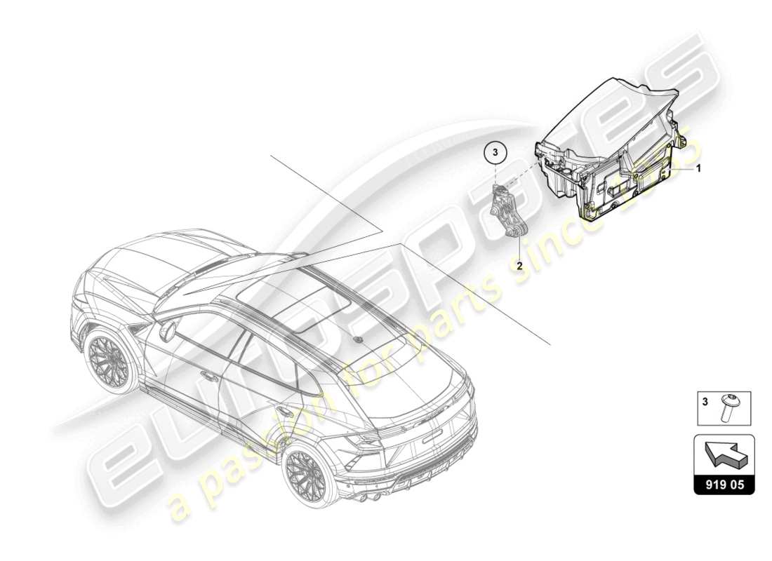 Lamborghini Urus (2021) STEUEREINHEIT FÜR WINDSCHUTZ-PROJEKTION (HEAD-UP-DISPLAY) Teildiagramm