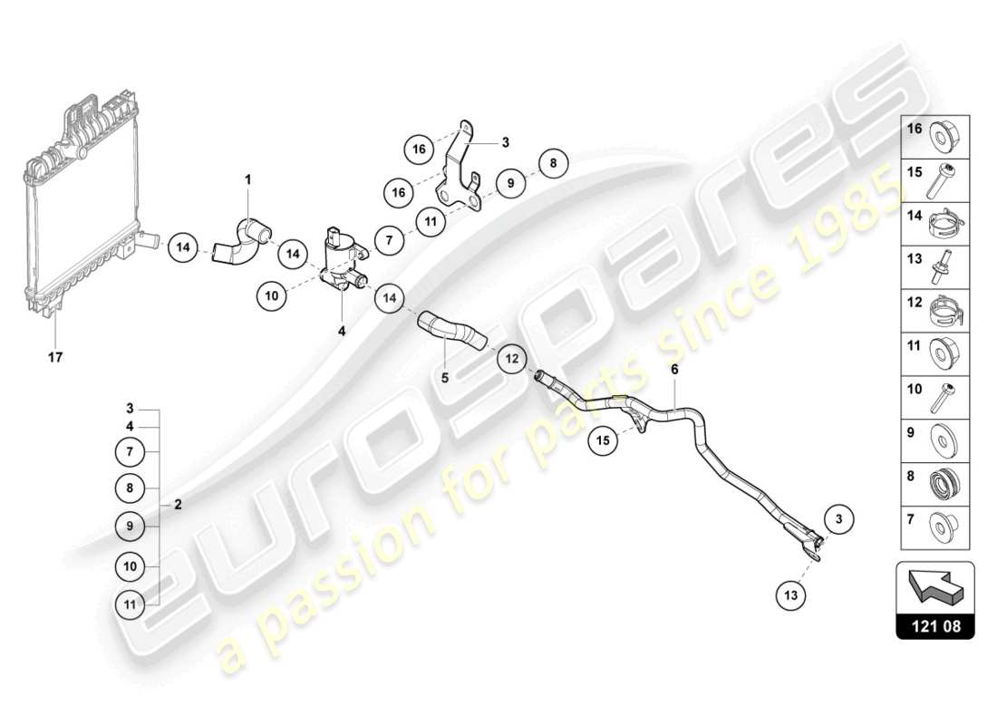 Lamborghini Urus (2019) KÜHLMITTELROHR Teildiagramm