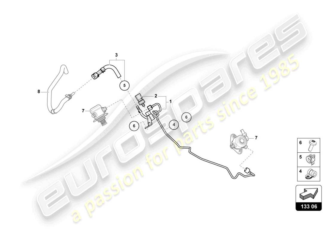 Lamborghini Urus (2019) KRAFTSTOFFVERSORGUNGSLEITUNG Teildiagramm