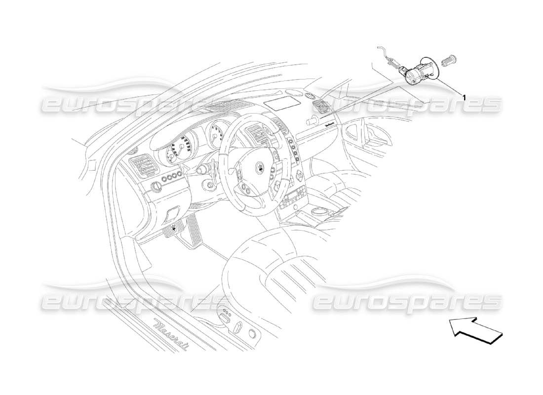 Maserati QTP. (2003) 4.2 Beifahrer-Airbag-Blockiersystem Teildiagramm