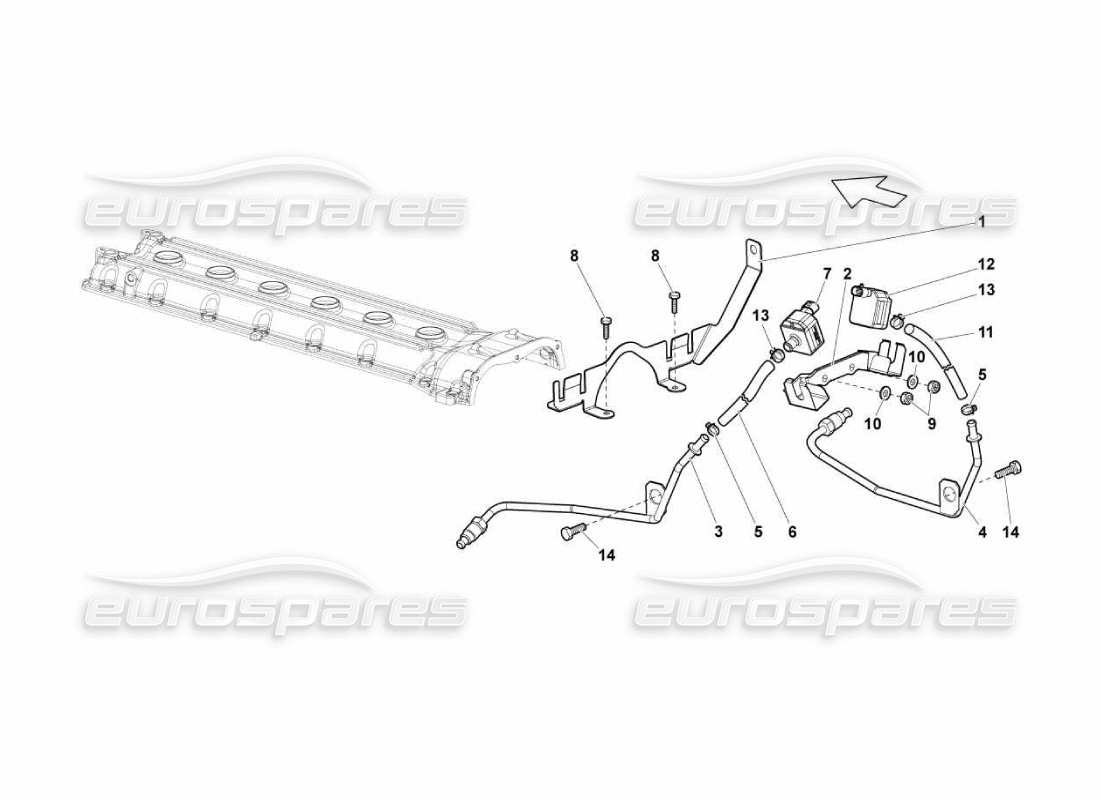 Lamborghini Murcielago LP670 Abgas Kontroll System Teildiagramm
