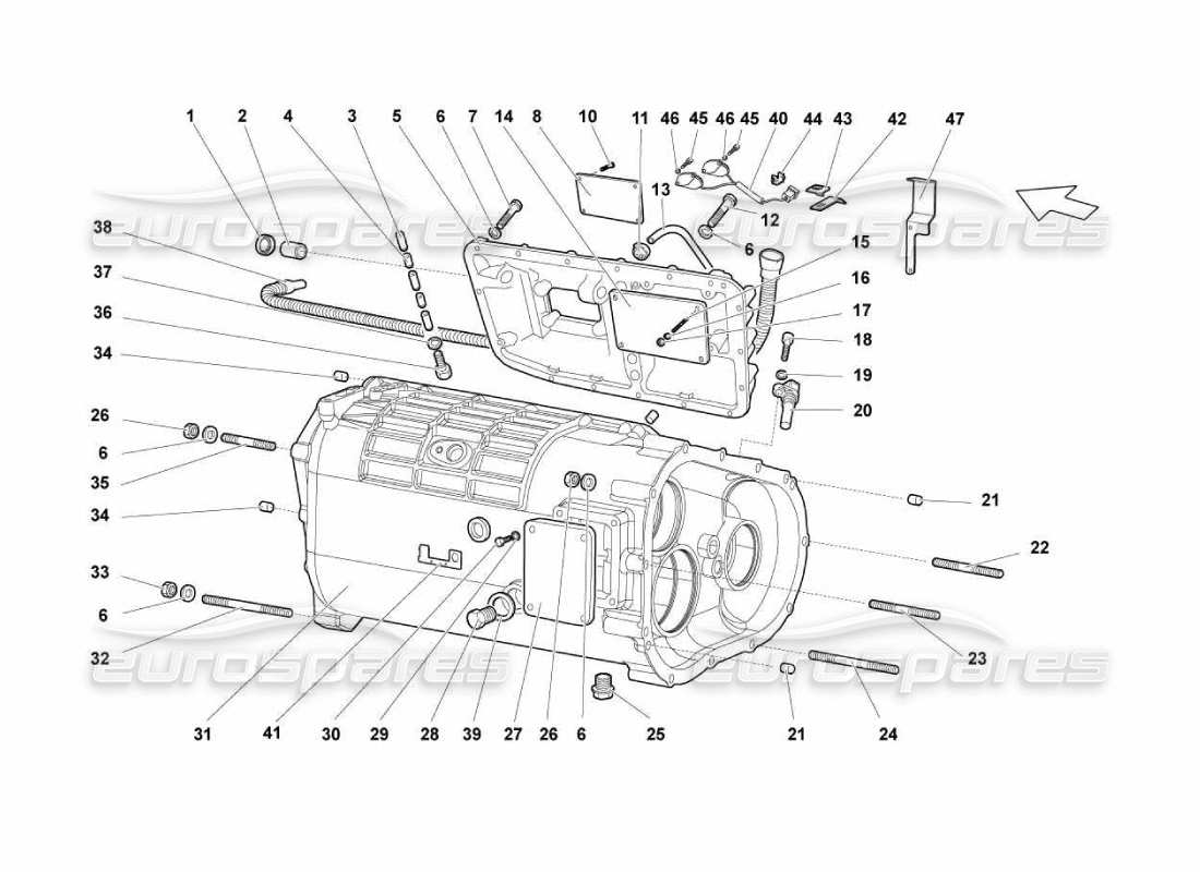 Lamborghini Murcielago LP670 Getriebe Teildiagramm