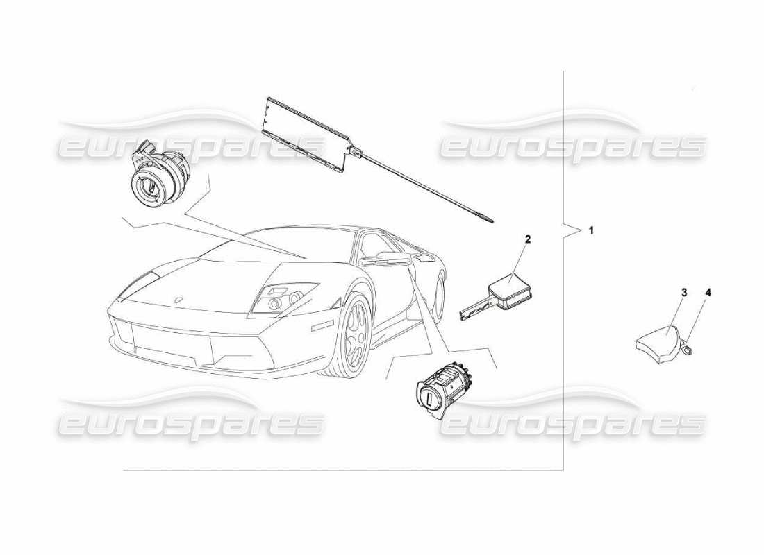 Lamborghini Murcielago LP670 Schlüsselset Teilediagramm