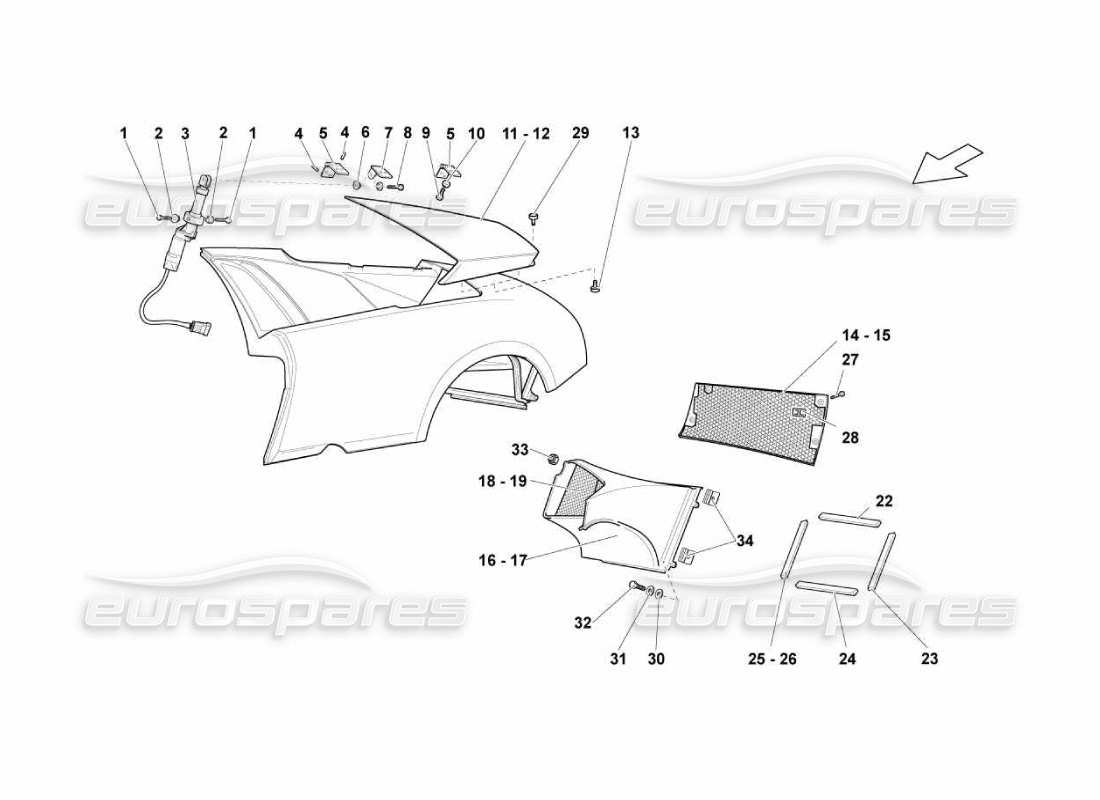 Lamborghini Murcielago LP670 Lufteinlass Teildiagramm