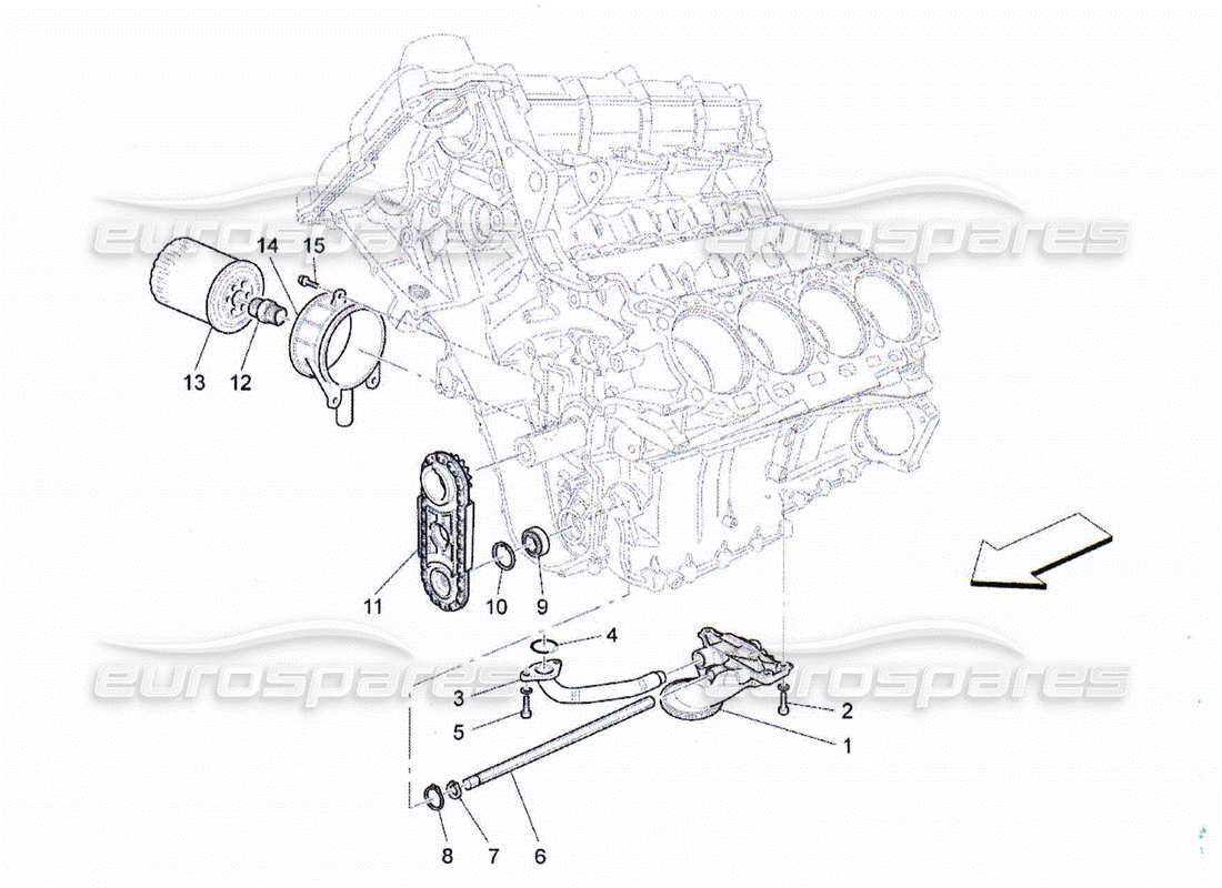 Maserati QTP. (2010) 4.2 SCHMIERSYSTEM: PUMPE UND FILTER Teildiagramm