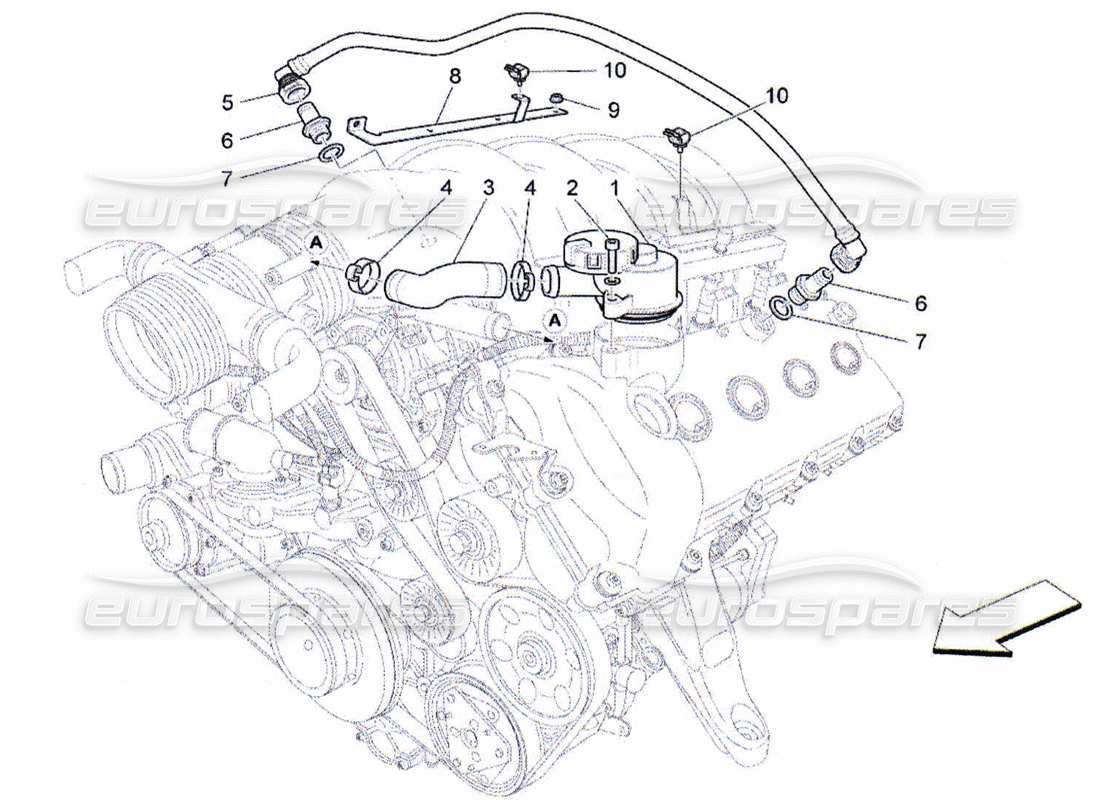 Maserati QTP. (2010) 4.2 ÖLDAMPF-REZIRKULATIONSSYSTEM Teildiagramm