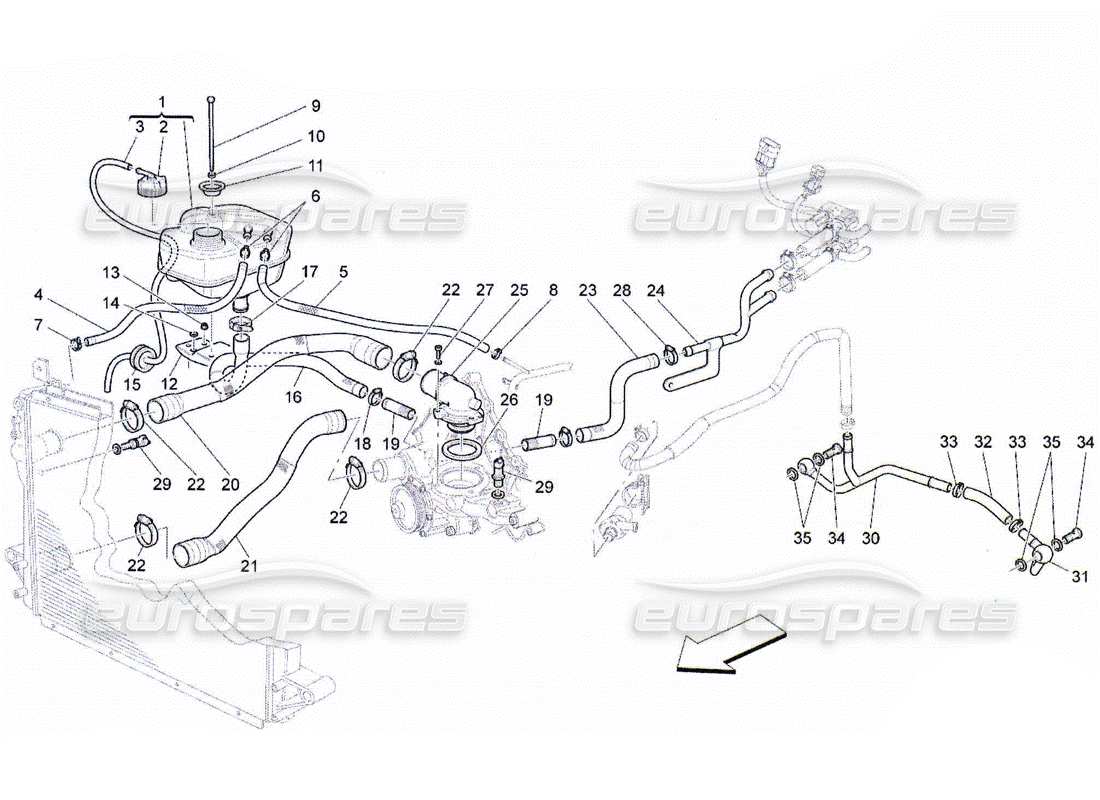 Maserati QTP. (2010) 4.2 KÜHLSYSTEM: NOURICE UND LINIEN Teildiagramm