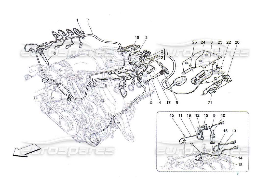Maserati QTP. (2010) 4.2 ELEKTRONISCHE STEUERUNG: EINSPRITZUNG UND MOTORSTEUERUNG Teildiagramm