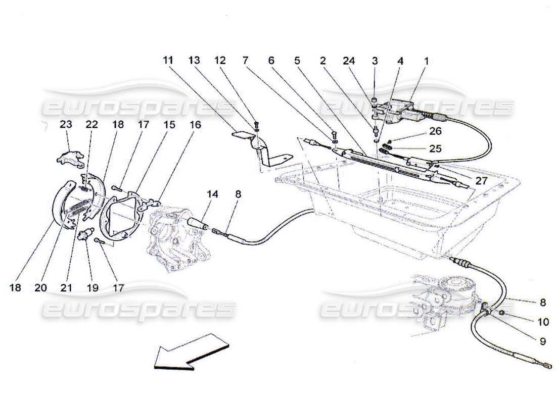 Maserati QTP. (2010) 4.2 Handbremse Teildiagramm