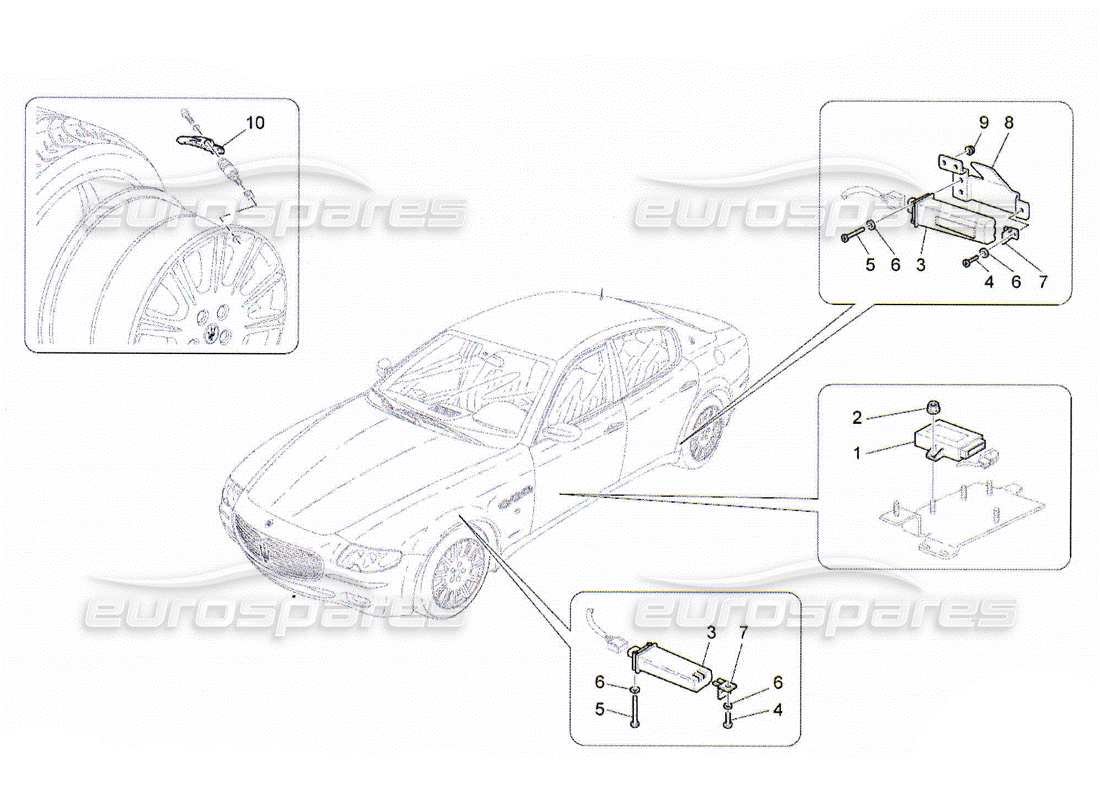 Maserati QTP. (2010) 4.2 Reifendruckkontrollsystem Teildiagramm