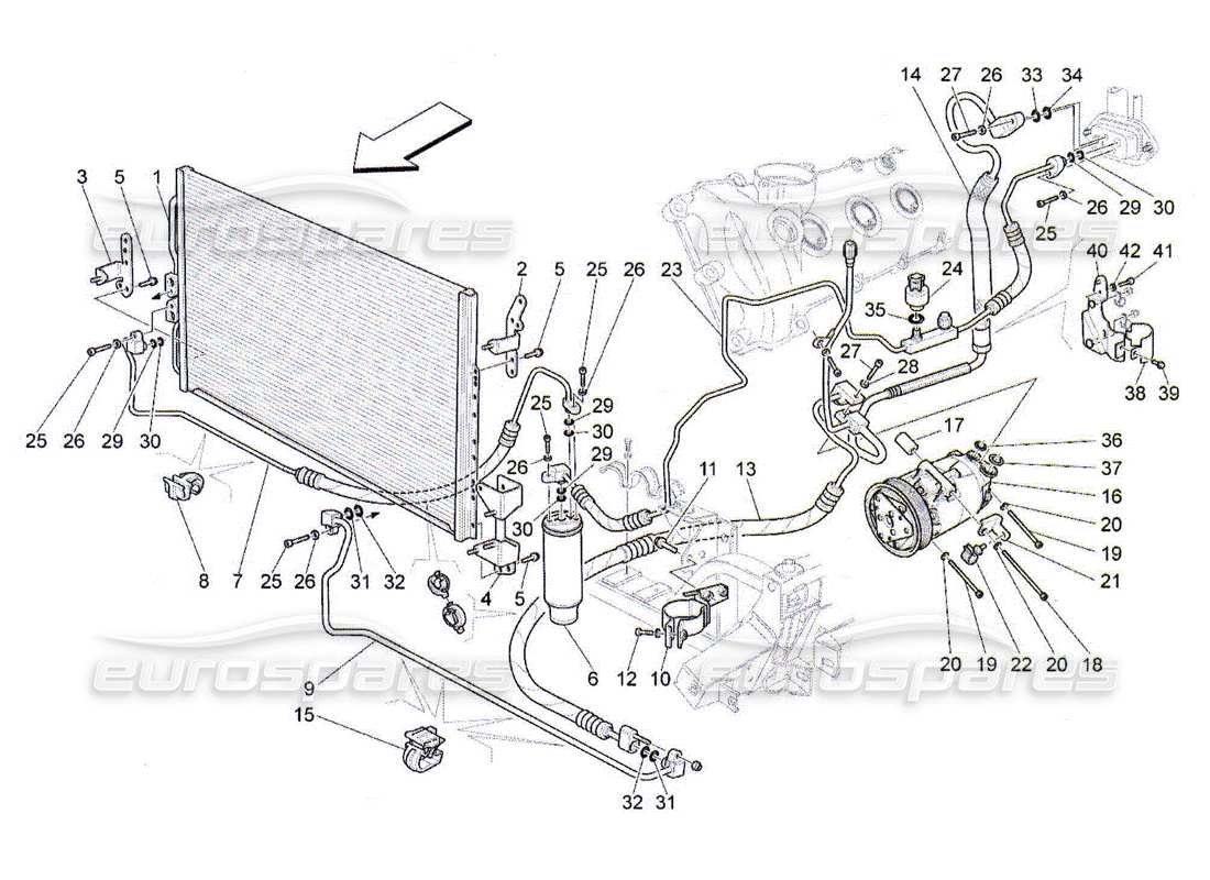 Maserati QTP. (2010) 4.2 Wechselstromeinheit: Geräte im Motorraum Teildiagramm