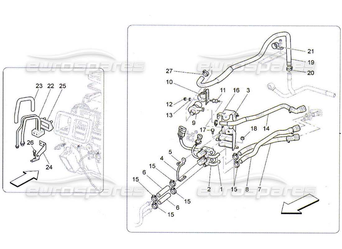 Maserati QTP. (2010) 4.2 Wechselstromeinheit: Geräte im Motorraum Teilediagramm